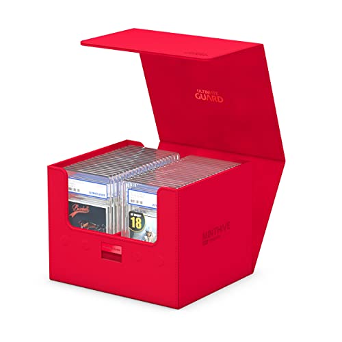 Ultimate Guard Minthive 30+, Deck Case for 30 Magnetic Card Cases, Perfect Storage for Graded Cards, Red, Secure Closure & Snaplock Mechanism - color: Red