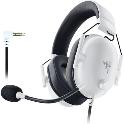 Razer BlackShark V2 X Gaming Headset for PC, 3.5mm Audio Jack, White - color: White, size: 3.5 mm, style: PC