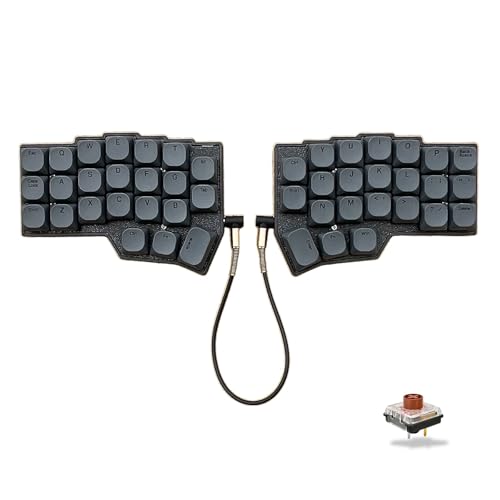 SZRKBD Choc Corne V4.1 Low Profile Split Ergonomic Mechanical Keyboard 40% Layout Wired Hot-Swappable RGB Backlit PBT Keycaps QMK/Vial Programmable for Enthusiasts & Professionals - color: Black
