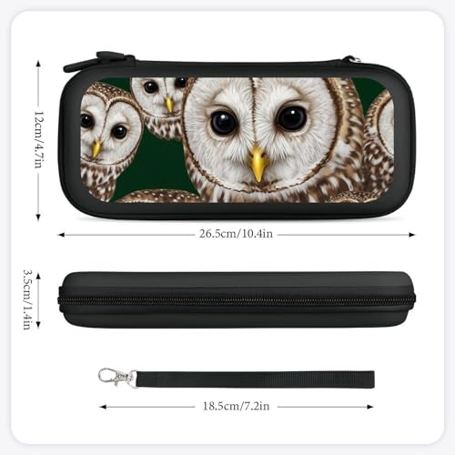 PPIKTC Travel Protective Pouch for Switch, Portable Carrying Case with 15 Game Cartridges, Cute White Owl Bag - color: Design (208)