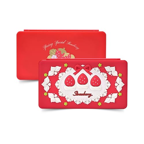 GeekShare Switch Game Card Case,Portable Magnetic Switch Game Holder Cartridge Case with 24 Game Card Slots and 24 TF Card Slots - Strawberries with Cream