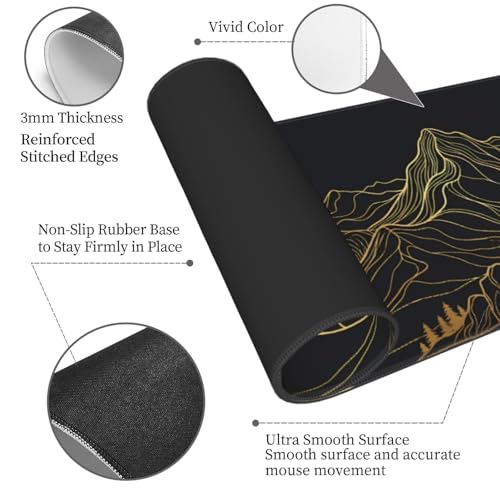 Extended Gaming Mouse Pad, Large Mouse Mat, XL Desk Pad for Keyboard and Mouse, Non-Slip Rubber Base & Stitched Edges for Gamer Office 31.5x11.8 in - color: 1