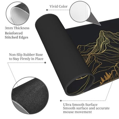 Extended Gaming Mouse Pad, Large Mouse Mat, XL Desk Pad for Keyboard and Mouse, Non-Slip Rubber Base & Stitched Edges for Gamer Office 31.5x11.8 in - color: 1