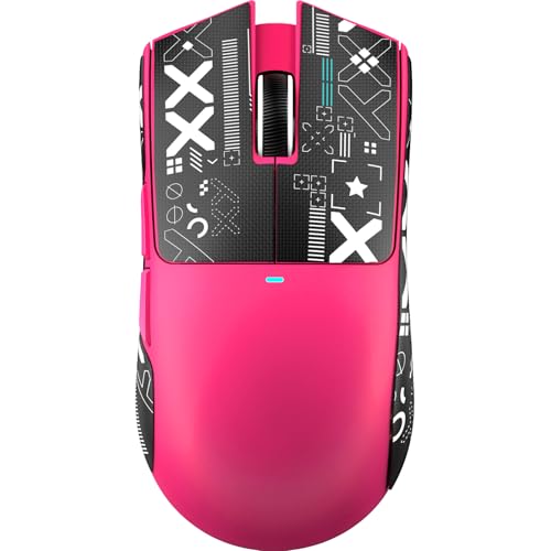 ATTACK SHARK X11SE Wireless Gaming Mouse, 59g Lightweight, Magenta&Tape | Bluetooth/2.4Ghz Wireless/Wired Connectivity, 22K DPI, PixArt PAW3311 Gaming Sensor, 1K Polling Gamer Mice for PC/Mac - color: Magenta&Tape