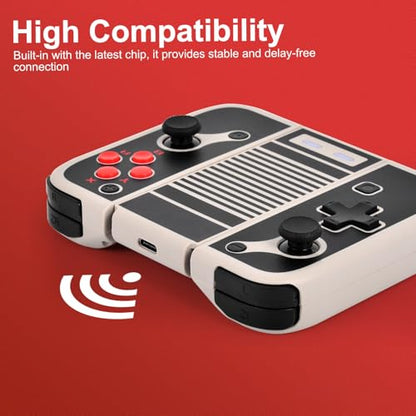 MINSWC NES Style for Nintendo Switch Controller,Wireless Switch Controllers | Compatible with Nintendo Switch/OLED/Lite,more larger d pad and all other buttons - color: Black