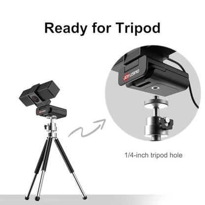 JOYUSING Flip600S 4K Webcam for PC, Ultra HD Webcam with tripod, PDAF Autofocus, Noise-Cancelling Mics, 79° FOV, Auto Light Correction, Privacy Cover, for Conference, Streaming, Zoom/Teams/Google Meet