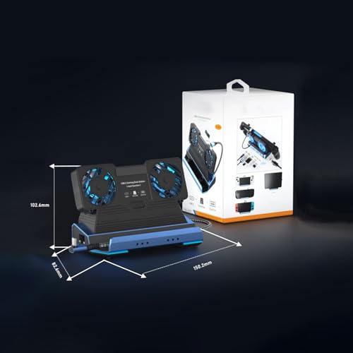 14-in-1 Docking Station for Steam Deck, ROG Ally X & Legion Go, Dual Cooling Fan USB C Docking Station with HDMI 4K 60Hz, 1000Mbps, 4*USB 3.0, USB C 100W PD, SD TF Slot