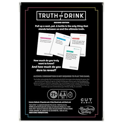 Truth or Drink Party Game by Cut I As Seen on TikTok, YouTube, and Snapchat | 410 Hilarious Questions | Ages 21+ | 2+ Players I Fun Games for Adults