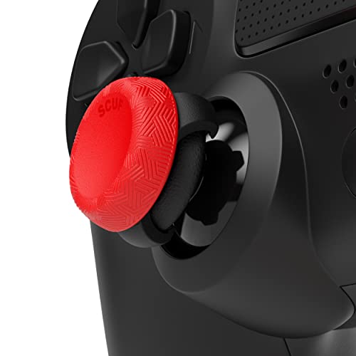 SCUF Control Thumbstick Grips - 4 Pack with 2 Bases - Tactic - Joystick Thumb Grips For Xbox One and Xbox Series X & S, PS4, PS5, Nintendo Switch Pro Controller - Red - color: Red, size: 4 Pack, style: Tactic
