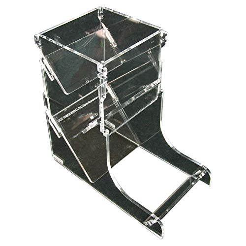 LITKO Dice Tower | TTRPG & Board Games | Clear | Contains rolls, no dice off the table | Fits 16-25mm D6 & polyhedral sets | 5in tall | Laser-cut acrylic | Assembly required - color: Clear