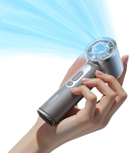 TORRAS COOLiFY iva Handheld Fan with Ice Cooler, [Chill by 50°F], 0-100 Adjustable Speed, Super Mini Powerful Portable Fan 4900mAh Rechargeable, Hand Fans for Travel Essentials,Charcoal - color: Charcoal Grey