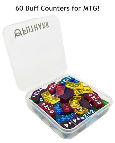 Futhark MTG Stat Counters/Buff Counters for Magic The Gathering - Set of 60 Color Coded MTG Tokens - Improved Gameplay with This Great Magic The Gathering Gift - style: MTG Stat Counters