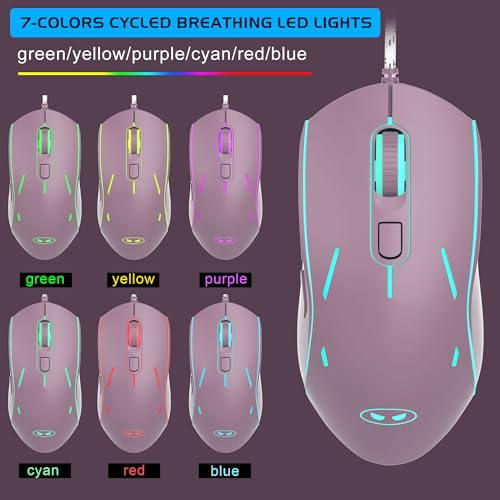 Gaming Keyboard and Mouse Combo, K1 RGB LED Backlit Keyboard with 104 Key Computer PC Gaming Keyboard for PC/Laptop (Blackcurrant) - color: K1 blackcurrant