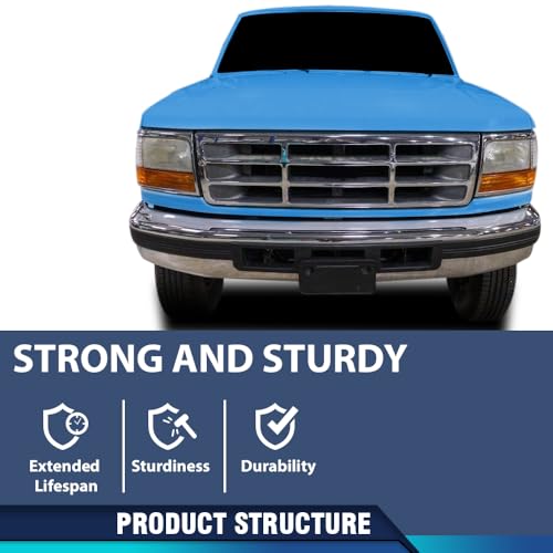PIT66 Under Hood Insulation Pad Fit Ford F150 Truck 1992-1996 | Fit Ford F250 F350 1992-1997 w/Clips - style: 1992-1996 Ford F150