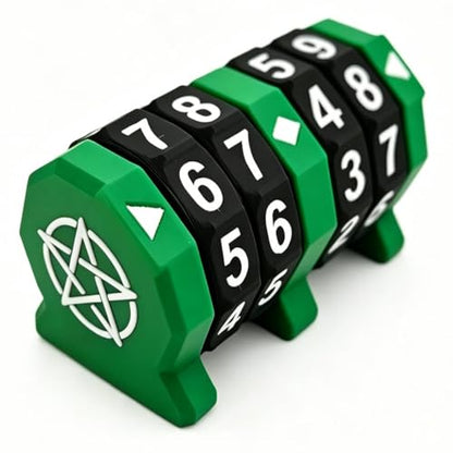Board Game Life Counter, 4-Digit Wheel Trackers for 0-9999 Single Player and 0-99 Dual Player Modes, MTG Life Counter, Professionally Made for TCG, DND, RPGs, and MTG, Card and Tabletop Games (Green) - color: Green