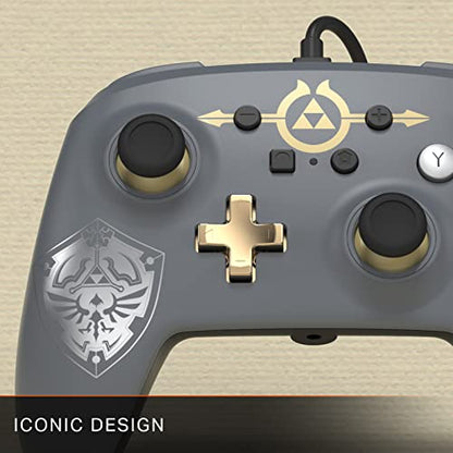 PowerA Enhanced Nintendo Switch and Switch 2 Wired Controller - Hylian Shield, Officially licensed - color: Hylian Shield