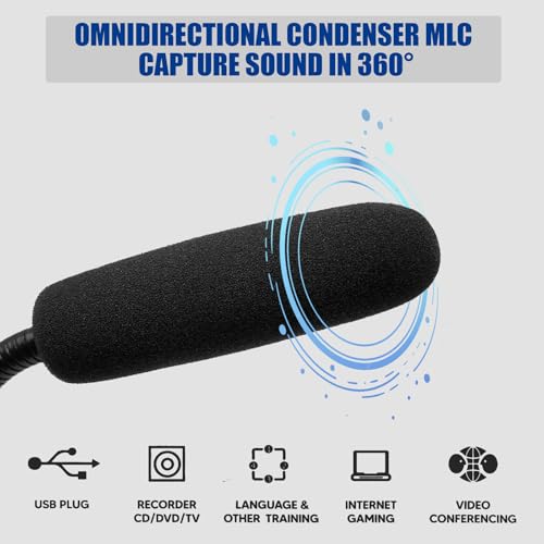 RGB USB Condenser Microphone, Plug & Play Desktop PC Mic with Mute Button, Flexible Gooseneck for PC, Mac, PS5, Gaming, Streaming, Zoom, Discord (1.5m Cable)
