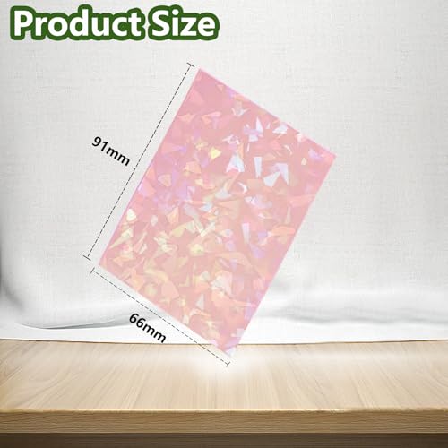 100 Count Pink Card Sleeves for Trading Cards, Perfect Fit Shiny MTG Card Sleeves, Holographic Card Sleeve Fit for Magic, Photocard, TCG, Baseball/Sports Cards, Yugioh Card, Game Card 66 * 91 mm - color: Pink