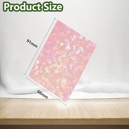 100 Count Pink Card Sleeves for Trading Cards, Perfect Fit Shiny MTG Card Sleeves, Holographic Card Sleeve Fit for Magic, Photocard, TCG, Baseball/Sports Cards, Yugioh Card, Game Card 66 * 91 mm - color: Pink