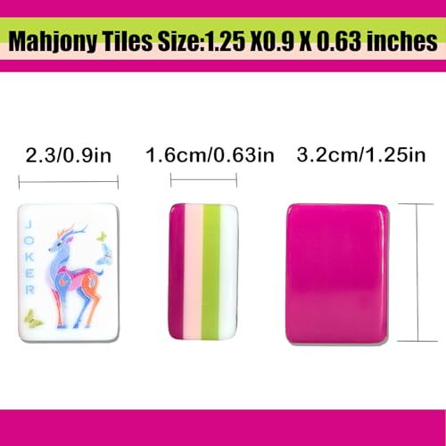 American Mahjong Design Set 1.2-inch 160 Acrylic High-Grade Four Layer Rose Red Mah-Jongg Tiles - color: Rose Red