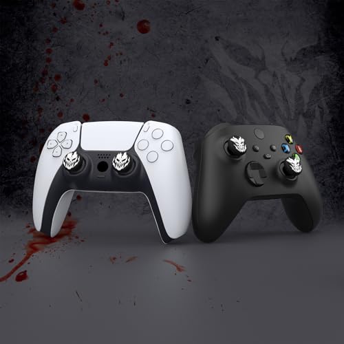 PlayVital Halloween Thumb Grip Caps for Nintendo Switch 2 Pro, Switch Pro Controller, Joystick Caps Cover for ps5, Edge, ps4, Xbox Series X/S, Xbox One, Elite Series 2 Controller - Fire Demons - color: Fire Demons