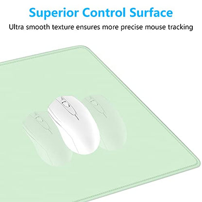 Dapesuom Large Mouse Pad, Extended Gaming Mouse Mat with Stitched Edges, Full Size Desk Mats with Non-Slip Base, Computer Big Desktop Keyboard Pad for Gamer, Laptop, Office, 23.6 x 11.8 In, Lake Green - color: Lake Green, size: 23.6L x 11.8W inches
