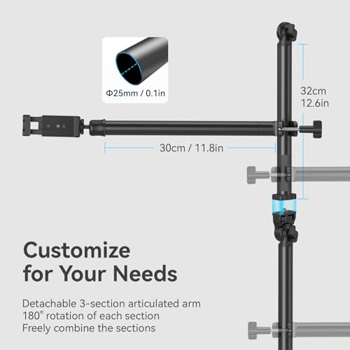 SMALLRIG Overhead Camera Mount, Camera Desk Mount Stand with Flexible Arm, 360° Rotatable Ball Head, DSLR Boom Arm Tabletop C Clamp for Photography Videography Live Stream - 4456 - style: Clamp 4456