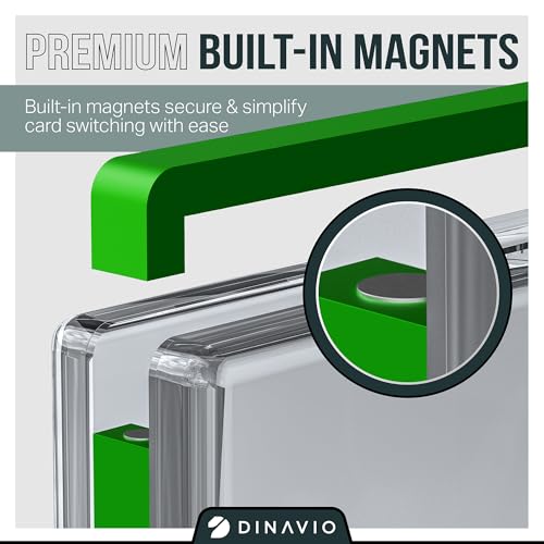 Dinavio Crafthouse PSA Graded Card Display Acrylic Case for Standard PSA and CGC Slabs - Slab Case - PSA Card Case - Graded Card Display Case - Updated Dimensions - Stand Included (Green Border) - color: Green Border