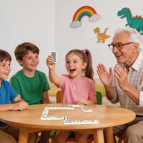Offelec Double 9 Dominoes Set, 55 Tiles Classic Board Game in Magnetic Closure Box - Premium Dominoes for Adults, Kids & Family, Perfect for Game Night, Travel & Parties, Ages 8+ Up to 6 Players - color: Double 9 Dominoes