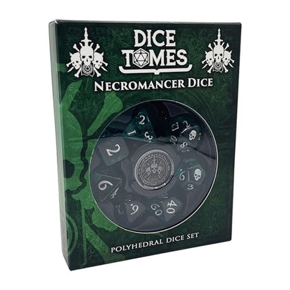 Polyhedral Dice Set - Dice Set for DND, Pathfinder & Tabletop RPGs (Necromancer)