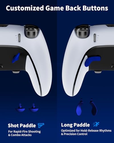 KD.FLY Metal Thumbsticks & Back Paddles for PS5 Edge Controller Joystick Replacement, Custom Analog Thumb Sticks Caps for PS5 Dual Sense Edge Stick Module, 2 Joystick, 4 Back Buttons, Owl - color: Owl