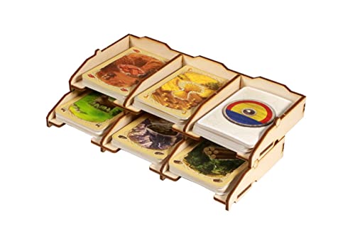 The Broken Token Game Organizer Compatible with Catan Base Game - Wooden Game Organizing Box with Multiple Trays - style: Standard Edition