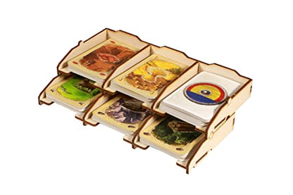 The Broken Token Game Organizer Compatible with Catan Base Game - Wooden Game Organizing Box with Multiple Trays - style: Standard Edition
