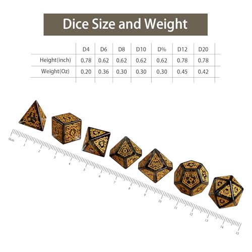LUCKY-M Ivy Dice DND Set, Polyhedral Dice D&D for Dungeons and Dragons, Black Dice with Case for RPG MTG Tabletop Games Men & Women Gift(PII-Black) - color: Pii-black