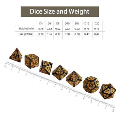 LUCKY-M Ivy Dice DND Set, Polyhedral Dice D&D for Dungeons and Dragons, Black Dice with Case for RPG MTG Tabletop Games Men & Women Gift(PII-Black) - color: Pii-black