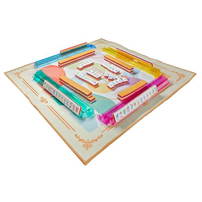 American Mahjong Gradient Design Set 1.2-inch 160 Acrylic High-Grade Four Layer Orange Mah-Jongg Tiles - color: Orange