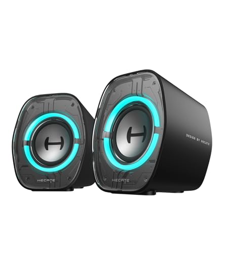 Edifier G1000 II Desktop Computer Speakers for Gaming, 2.5" Full-Range Driver & Enhanced Bass, Bluetooth 5.4 USB-C AUX, 9 Dynamic RGB Lighting Modes for PC - Black (Renewed)