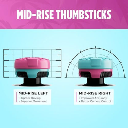 KontrolFreek Action Adventure Performance Thumbsticks – Heist Edition for Xbox One & Xbox Series X|S Controller | Pink/Blue