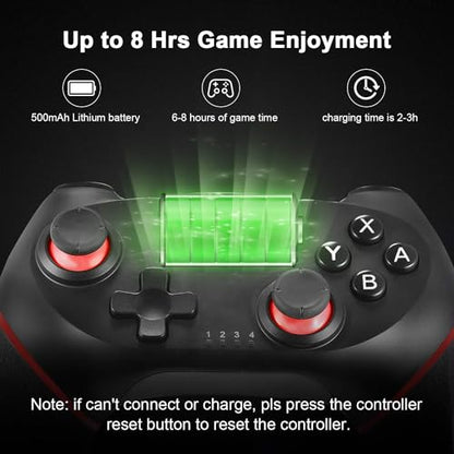 ASTARRY Switch Controller Wireless Switch Pro Controller Compatible with Switch/Switch Lite/Switch OLED Programmable Remote Gamepad Joystick with Wake-up and Turbo (Red) - color: Red