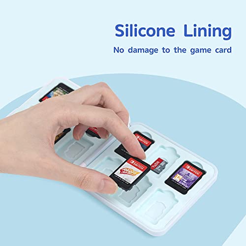 GeekShare Portable Switch Game Card Case-Switch Game Holder Case with 12 Game Card Slots-Game Card Cartridge Carrying Storage Box Compatible with Nintendo Switch- Cute Shark, Multicolor