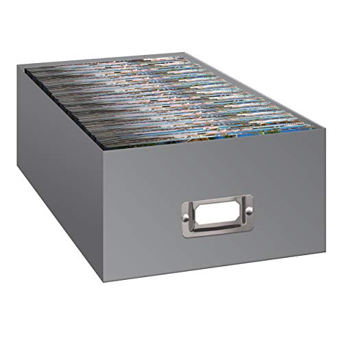 Photo Storage Box, Gray - color: Gray, size: 11.25 x 7.75 x 4.5 inches