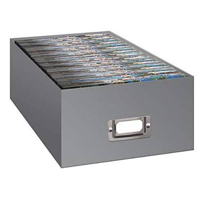 Photo Storage Box, Gray - color: Gray, size: 11.25 x 7.75 x 4.5 inches