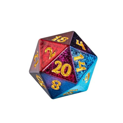 DND Dice Set Red-Blue Sparkling D&D Polyhedral Dice for Board Games | Leather Storage Bag, DM Gift, for Dungeons and Dragons Role Playing Games - color: Electroplated-red&blue