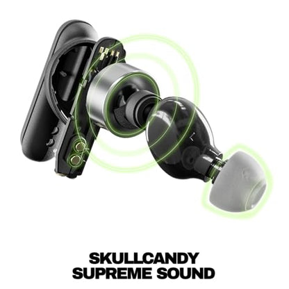Skullcandy Smokin’ Buds Wireless Noise Isolating Earbuds - Preppy Blue | In-Ear Fit, Bluetooth, 20 Hours Battery, IPX4 Sweat and Water Resistant, Microphone for iPhone Android, Commuting, Studying - color: Preppy Blue