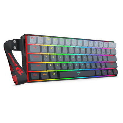 Redragon K617 HE Rapid Trigger Gaming Keyboard, 60% 61 Keys Wired Mechanical Keyboard w/Adjustable Hyper-Fast Actuation, Dedicated Hall Effect Magnetic Switch, PBT Gradient Keycap Strap Version - color: Gradient + Strap (HE Version)