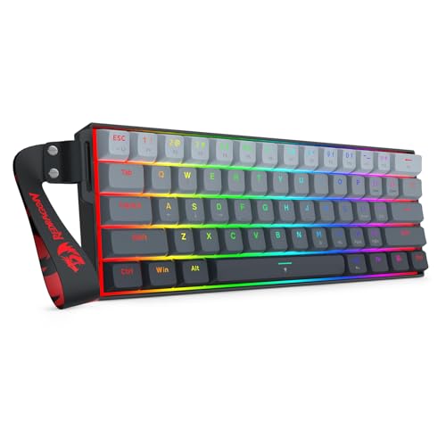 Redragon K617 HE Rapid Trigger Gaming Keyboard, 60% 61 Keys Wired Mechanical Keyboard w/Adjustable Hyper-Fast Actuation, Dedicated Hall Effect Magnetic Switch, PBT Gradient Keycap Strap Version - color: Gradient + Strap (HE Version)