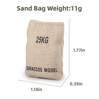 Handmade 1/16 Scale Sand Bags Set, 6pcs Sandbag Accessory for RC Tank Model Soldier Action Figure, 1:16 Military Sandbags for Trench Warfare Battle WWII WWI - size: 6pcs