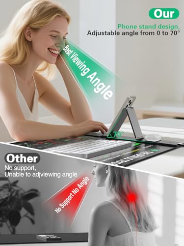 Mouse Pad with Foldable Phone Holder, Wireless Charging Desk Mat 31.5x15.75 Mousepad with Superior Micro-Weave Cloth Non-Slip Waterproof Desk Pad - color: Black-Stock Market-31.5"x15.8"