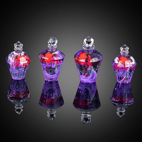 7PCS Potion DND Dice Set,Transparent Sharp Edge Die Set D&D RPG Polyhedral Dice,for Dungeons and Dragons TTRPG Games Roleplaying Games.(Purple with Spider) - color: Purple With Spider