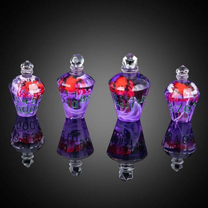 7PCS Potion DND Dice Set,Transparent Sharp Edge Die Set D&D RPG Polyhedral Dice,for Dungeons and Dragons TTRPG Games Roleplaying Games.(Purple with Spider) - color: Purple With Spider